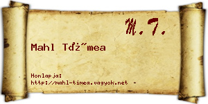 Mahl Tímea névjegykártya
